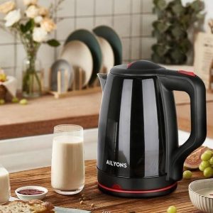 1 (9)AILYONS FK-0310 Stainless Steel 2.2L Electric Water Kettle-Black